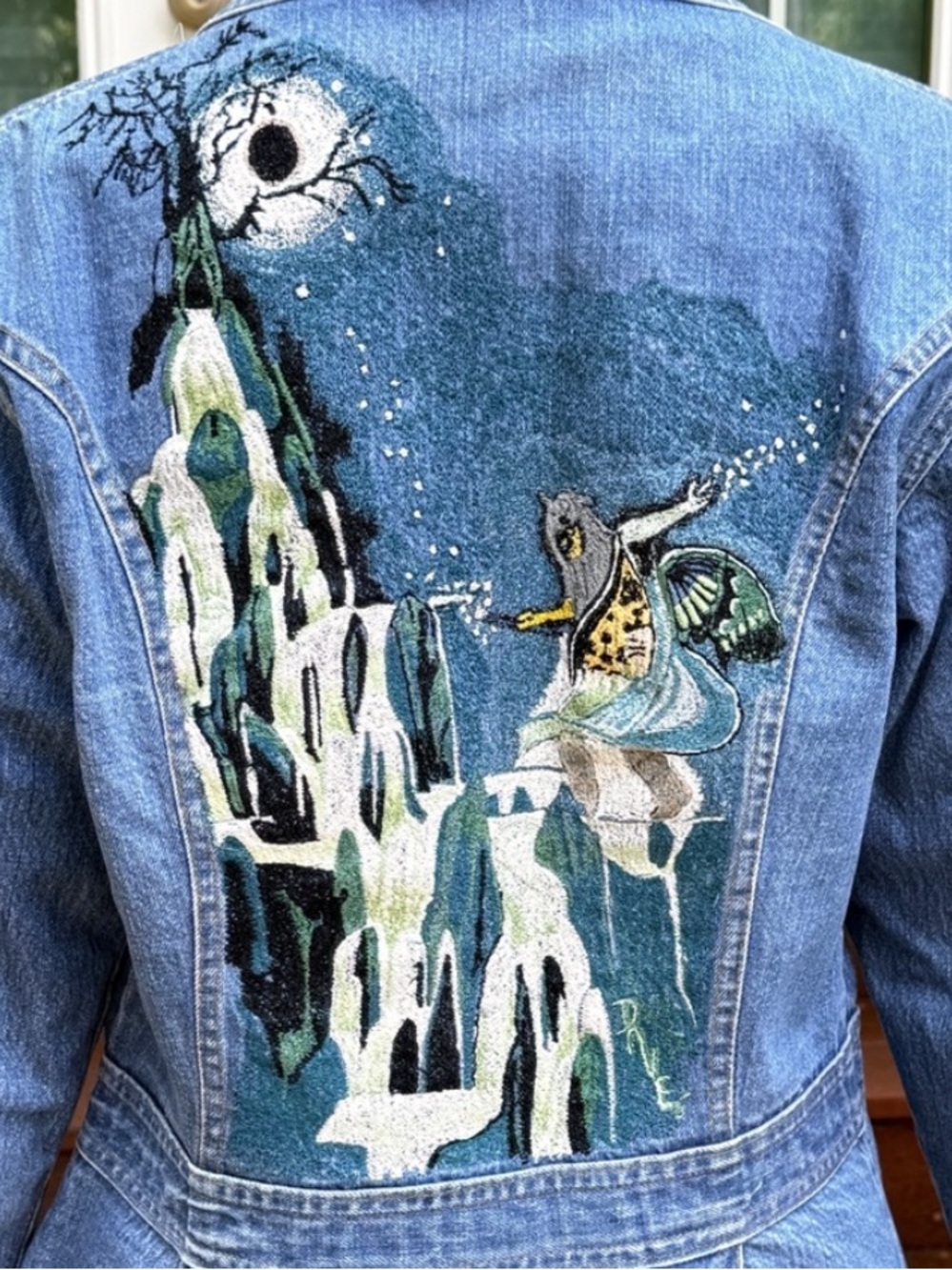 Levi’s Vintage Orange Tab Denim Jacket Custom Art Gemini Patch Medium - Picture 4 of 9